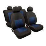 FUNDA ASIENTO DEPORTIVO EN POLIESTER 8 PIEZAS NEGRO/AZUL - Imagen 2