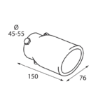 TUBO DE ESCAPE ACERO INOXIDABLE TS 7 DIAMETRO 45-55 MM - Imagen 3