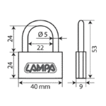 CANDADO ARCO CORTO 40 MM - Imagen 4