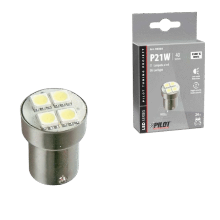 LAMPARA P21W HYPER LED BLANCO 24V 4SMD 3 CHIP BA15S (BLISTER 1 UNIDAD)