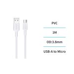 Cable USB a Micro USB 3.4A 1m – Blanco