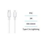 Cable Tipo-C a Lightning 30W carga rapida 1m – Blanco