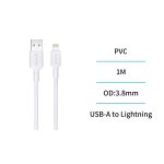 Cable USB a Lightning 3.4A 1m – Blanco
