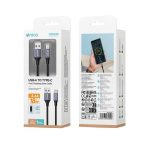 Cable USB a Tipo-C 2.4A trenzado de aluminio 1m – Gris