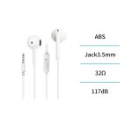 Auriculares con cable Jack 3.5mm Semi in-ear – Blanco