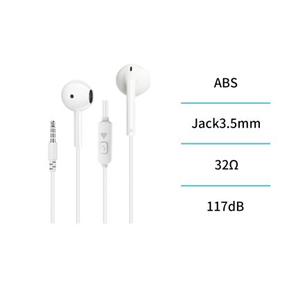 Auriculares con cable Jack 3.5mm Semi in-ear – Blanco