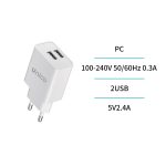 Cargador Dual USB 2.4A – Blanco
