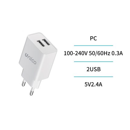 Cargador Dual USB 2.4A – Blanco