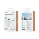 Cargador Dual USB y Tipo-C PD20W con cable Tipo-C a Lightning GaN GS TUV carga rapida – Blanco - Imagen 3